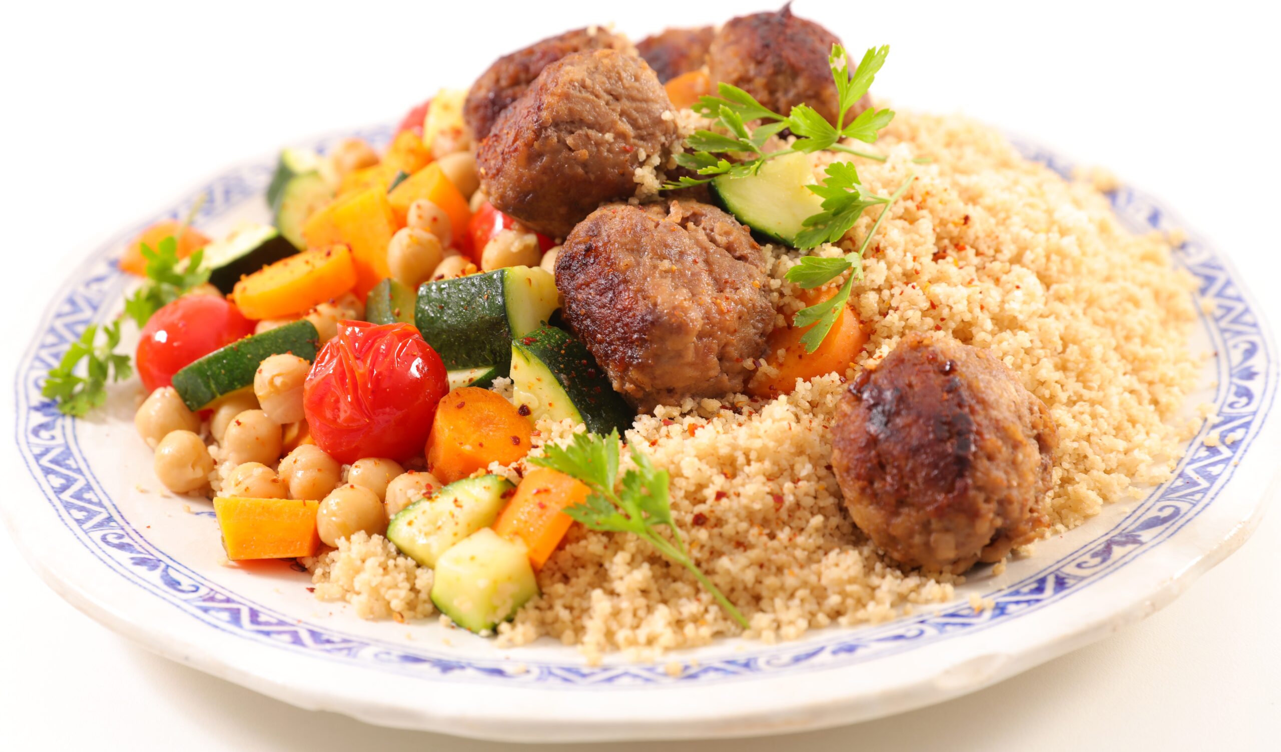 Vegetarische couscous met gepofte cherry tomaat en groentenmix