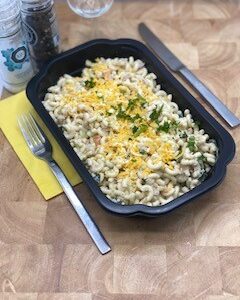 Macaroni Carbonara met groene groenten