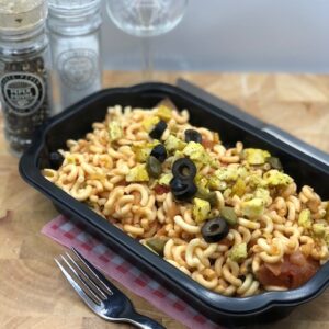 Vegetarische macaroni met pesto