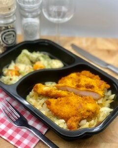 Kip cordon bleu roomsaus, koolrabi en kriel