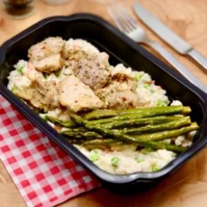 Risotto met kip en groene asperges