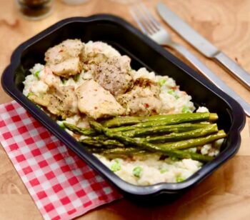 Risotto met kip en groene asperges