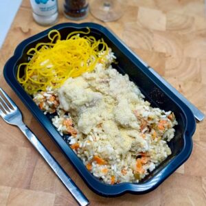 Risotto met kip en gegrilde groenten