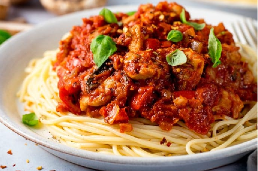 Spaghetti all&amp;#39;Arrabiata met kip en cherry tomaat. - Oma Jet en Tante Mina