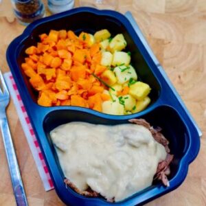 Varkenshaaspuntjes in roomsaus