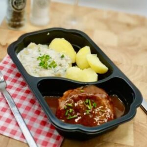 Hamlapje met jus, aardappel & witlof