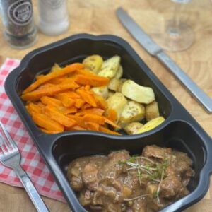 Veluwse runderstoof met ovenaardappel en knolselderij