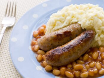 Sausage,And,Mash,With,Baked,Beans