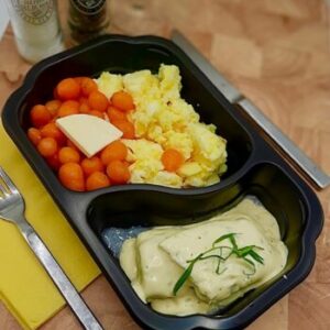 Heekfilet met béarnaise saus en saffraanpuree