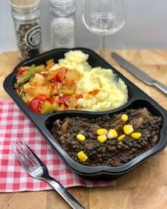 Chili con carne met aardappel/mais puree