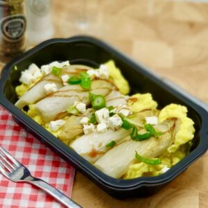 Vegetarische witlof met kaas uit de oven en puree